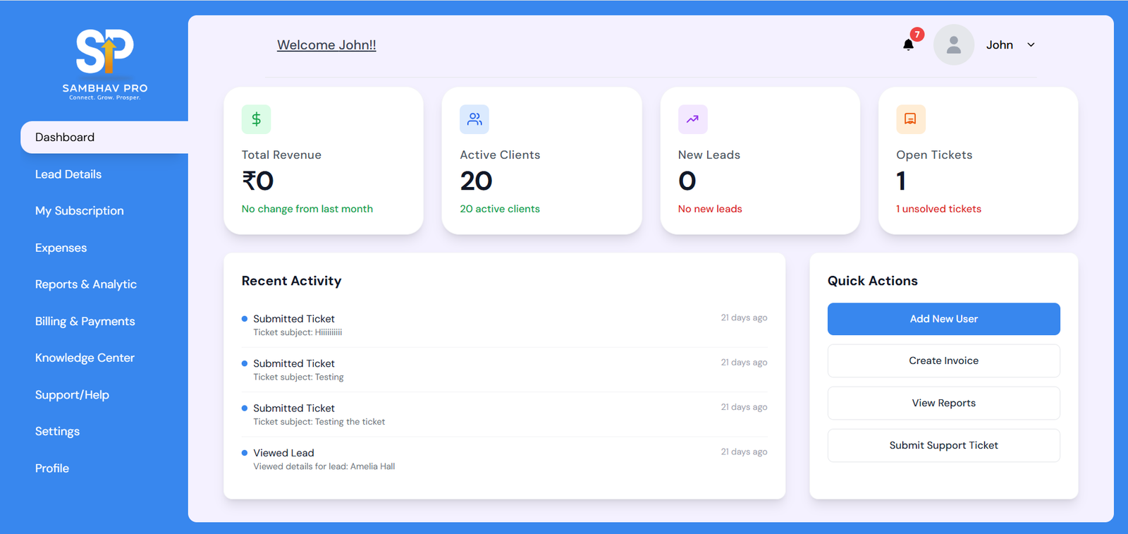 Solar CRM User View